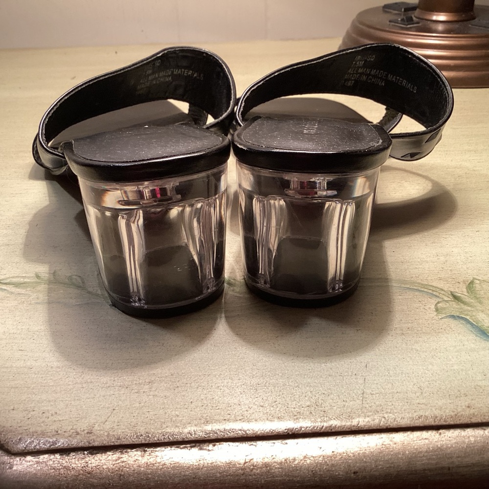 Madden girl clear heels sandals.  Ibis Sz 7.5 EUC